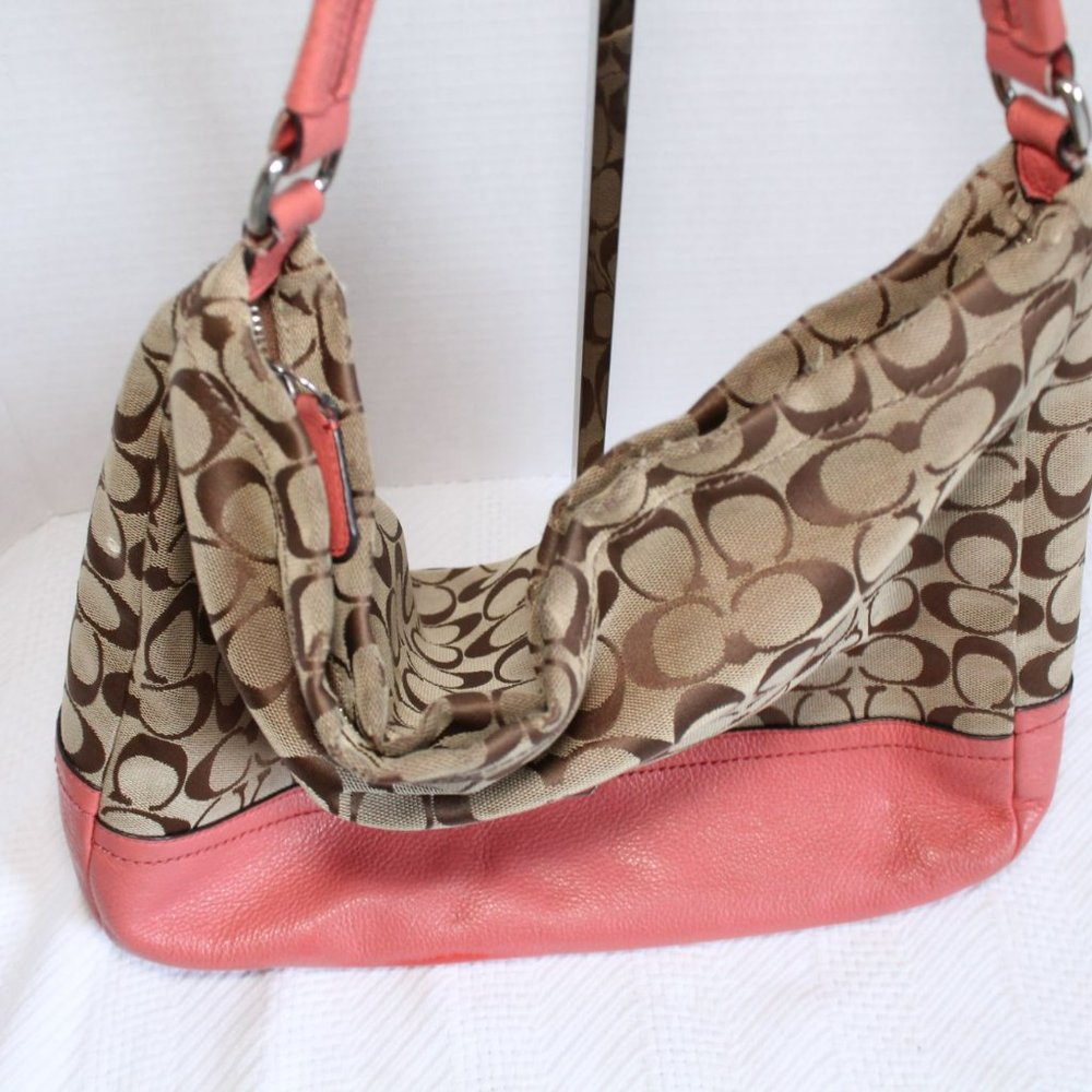 Coach Park Signature Hobo Canvas w Pink Leather - Picture 7 of 13